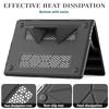 Leather-Style Laptop Case With Ventilated Stand MacBook Air 13 15 16 Inch Pro M1 M2 M3 M4 Models