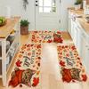 Autumn Thanksgiving Cat Kitchen Mats Home Decor Fall Maple Leaves Non-slip Door Mat Living Room Balcony Hallway Rug Autumn Decor