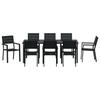 Garden Dining Set 9 Pcs Black Powder Coated Steel