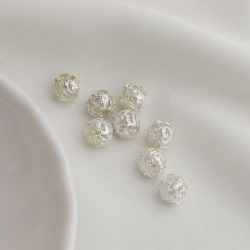 Gold-Plated 7mm Auspicious Cloud Filigree Beads for DIY Braiding and Beading