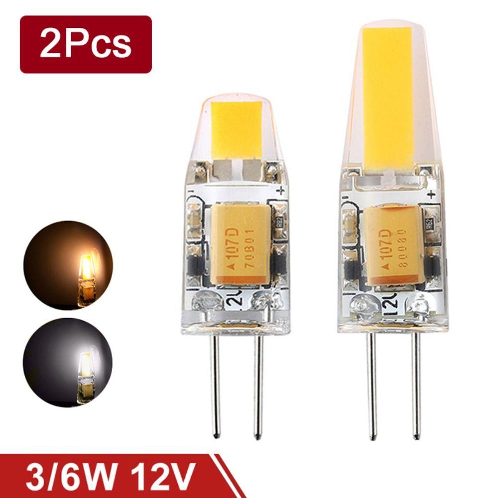 

2pcs Durable 3/6W DC/AC 12V 6W COB Bulbs Halogen Light 360 Beam Angle Lights G4 LED Lamp