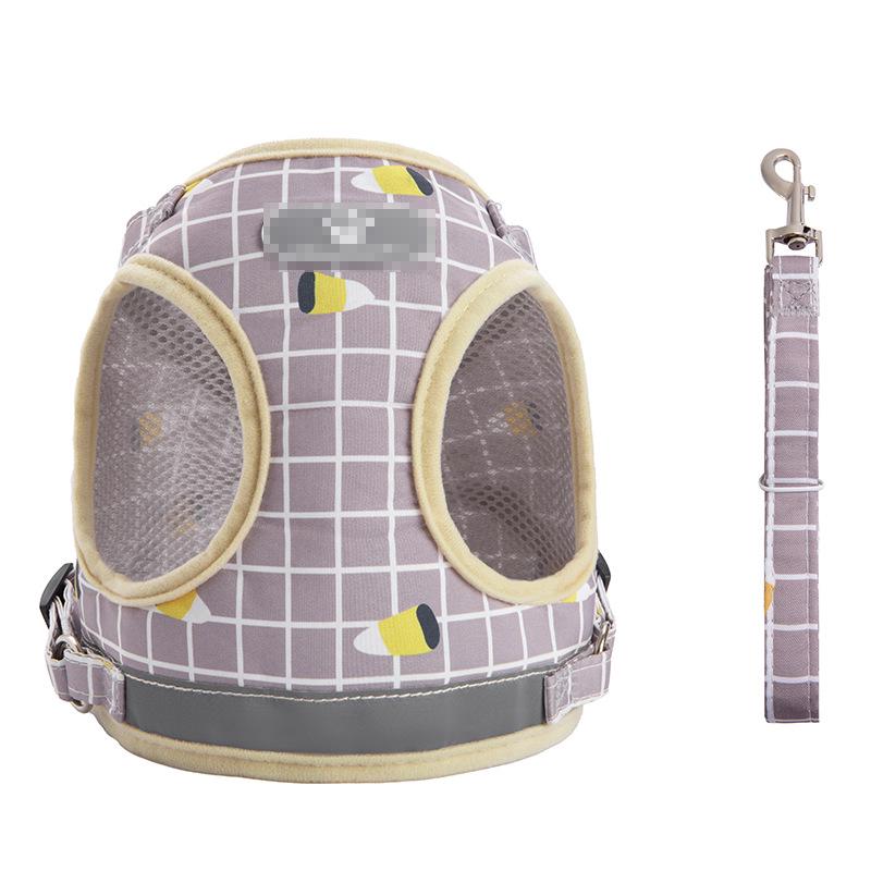 Reflective Plaid Pet Harness and Leash Set - Anti-Pulling and Breathable for Cats and Dogs