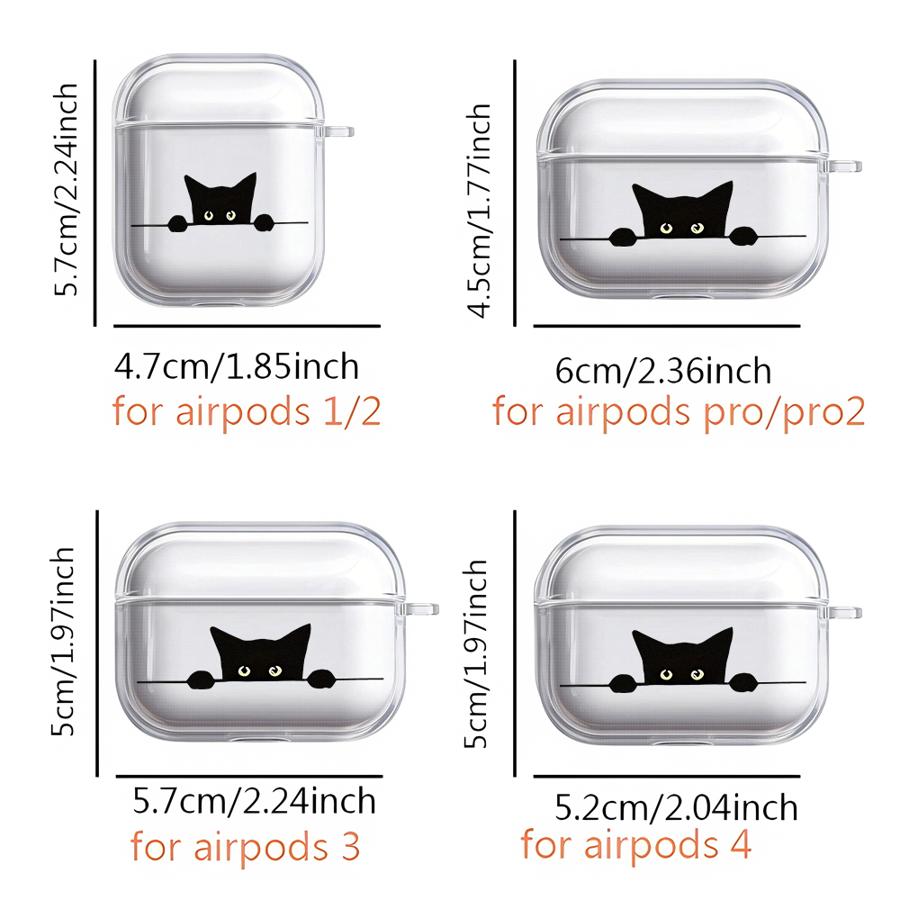 Cute Line Cat Clear Earphone Cases Cover Case For Airpods 2 Pro3 Pro2 Pro 1 3 4