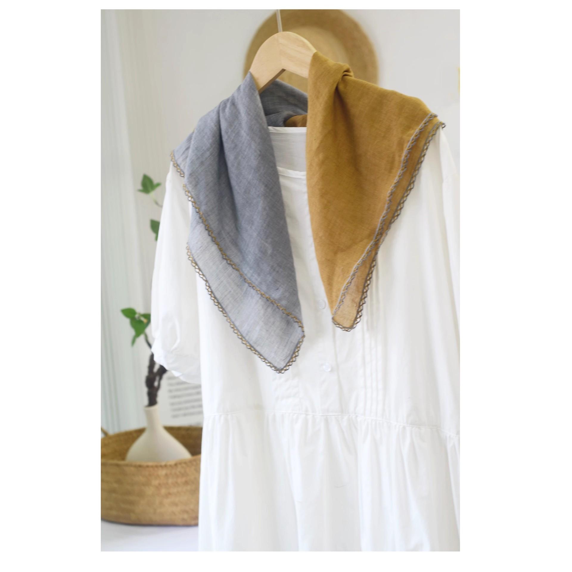 

Johnature Japanese Scarf Women New Versatile Fashion Spring Summer Contrasting Decoration Shawl Scarf жовтий
