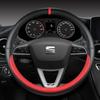 Mikrofaser Leder Auto Lenkradbezug Rutschfest 38cm Für Seat Tarraco Arona Ateca Ibiza Toledo Mii Leon Arosa Exeo ST FR