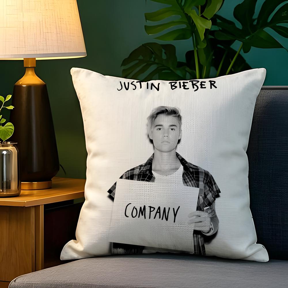 Singer Music Pc-Justin Biebers 1 Pillow Case Natural Linen Pillow Case Double-Sided Decor Sofa Pillowcase Home Decor