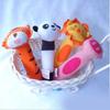 Adorable Baby Grasping Training Bb Stick Squeaky Toy With Animal Designs And Soft Knitted Fabric Stuffed With Pp Cotton