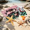 Custom Name Personalized Demon Slayer Print Beach Towel, for Trip Camping Beach Party Home Decor, Birthday Gift for Family & Friends