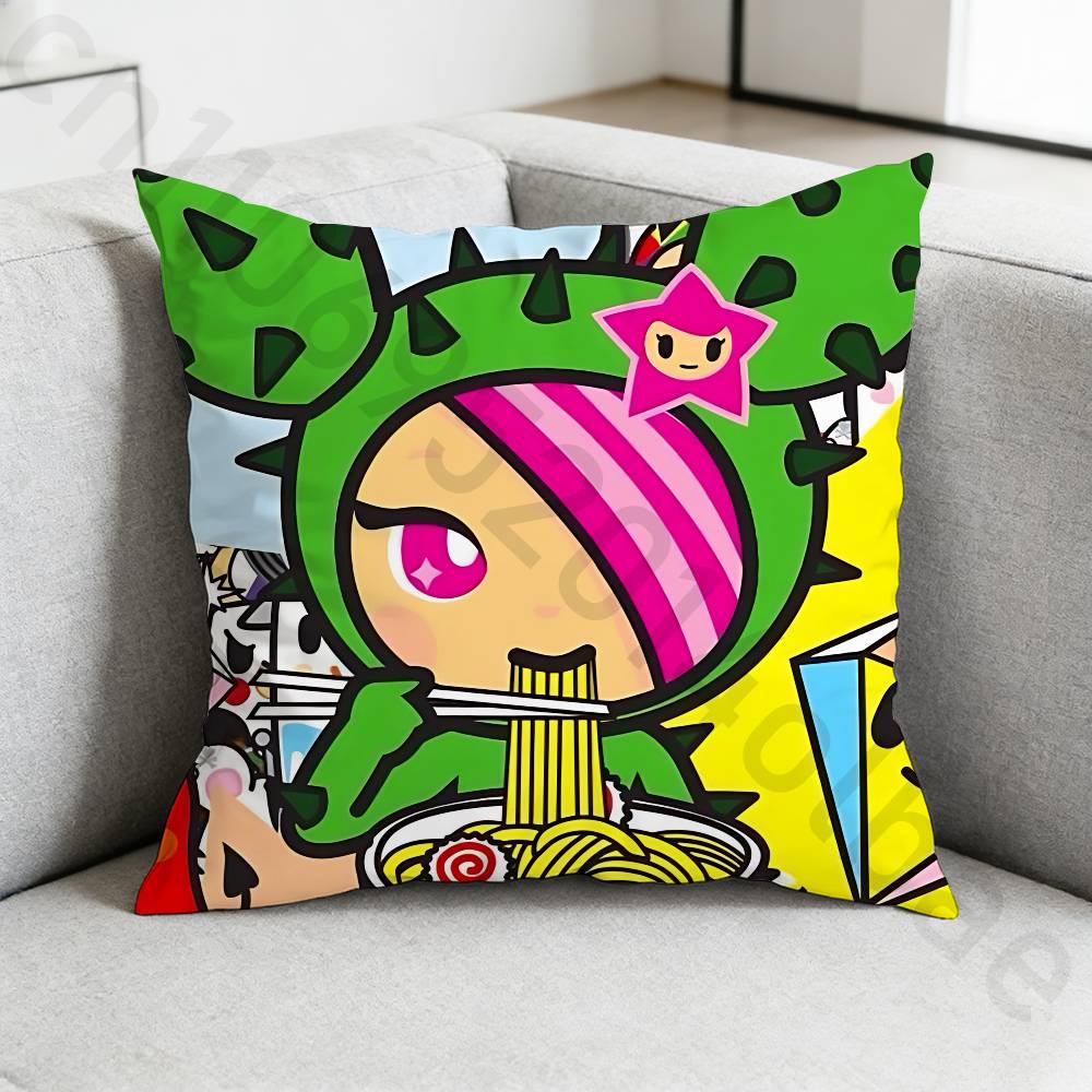 TTokidokiS Pillow Case Antidustmite Pillowcase Invisible Zipper Silky Short Plush Sofa Cushion Cover