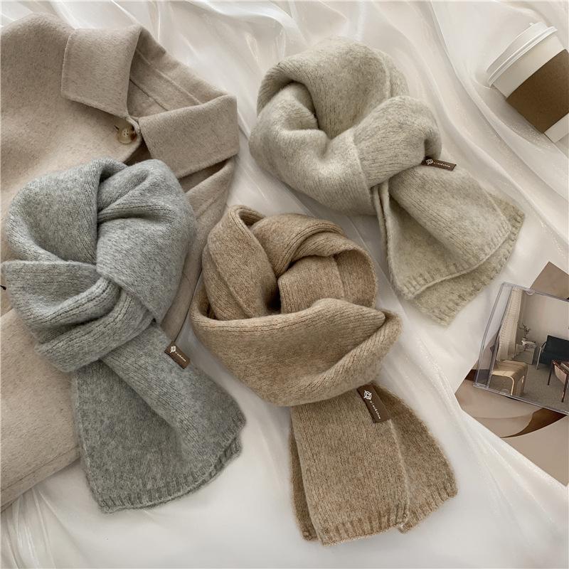 New Scarf Women's Autumn and Winter Korean Version Versatile Plaid Thickened Student Couple Scarf Men's Imitation Cashmere To Keep Warm