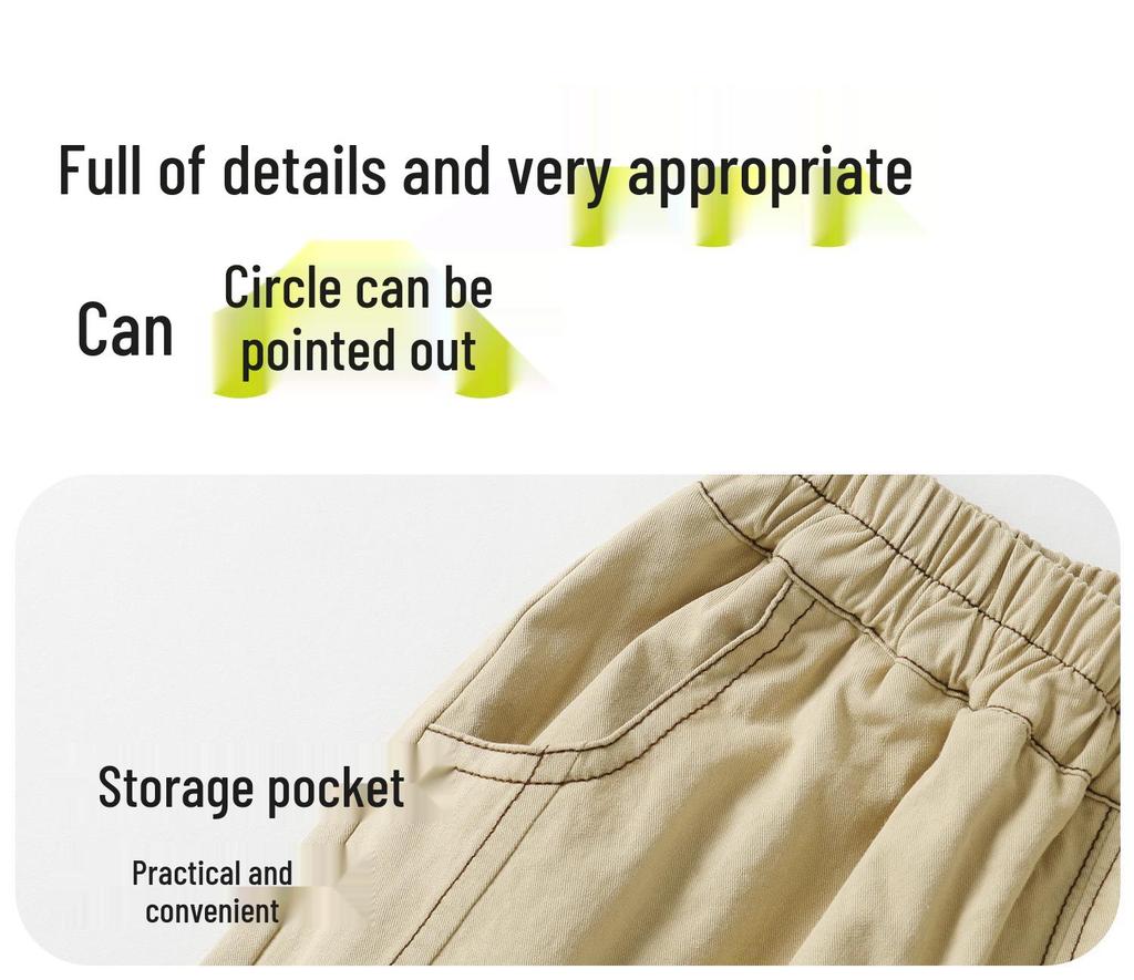 Kaka Panda Children's Spring & Autumn Woven Trousers - Unisex Casual Pants