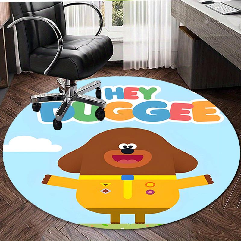 1pc Hey Duggee4 Print Round Carpet Chair Round Carpet Suitable for Bedroom Living Room Home Decorative Carpet