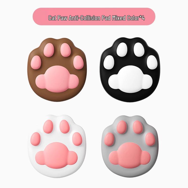 3D Katzenpfote Antikollisionsaufkleber für Türgriffe: Niedliches Cartoon Silikon Pufferpad