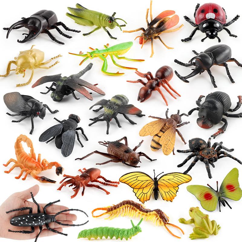 Children's Cognitive Teaching Toys: Insect Models - Butterfly, Ladybug, Rhinoceros Beetle, Bee, Grasshopper