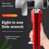 1 Set Sink Wrench Heat Resistant Adjustable Faucet Plumbing Pipe Wrench Home Supply
