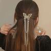 Exquisite Rhinestone Butterfly Fringe Hair Claw Korean New Ponytail Braid Pearl Hair Clip Girl Crab Metal Headdress Gift