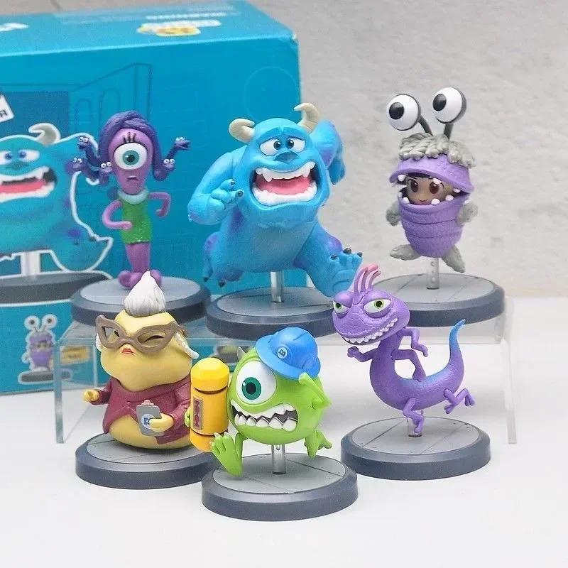 6Pcs/Set Monsters Inc Anime Figures, Mike Wazowski Sulley Randall Boggs PVC Action Figure Model, Cartoon Desktop gift