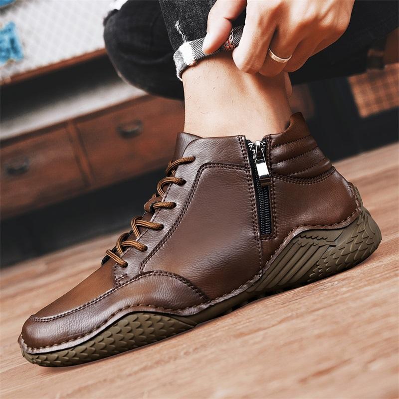Fashion Genuine Leather Male Fashion Sneakers New High Quality Warm Winter Boots for Men 2024 All-match Men's Low Top Shoes Men's Shoes
