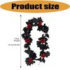 Halloween Home Setting Accent, 65.98 Inch Black Maple Rose Chain for Entryway, Door Frame, Shelf, and Wall Trim