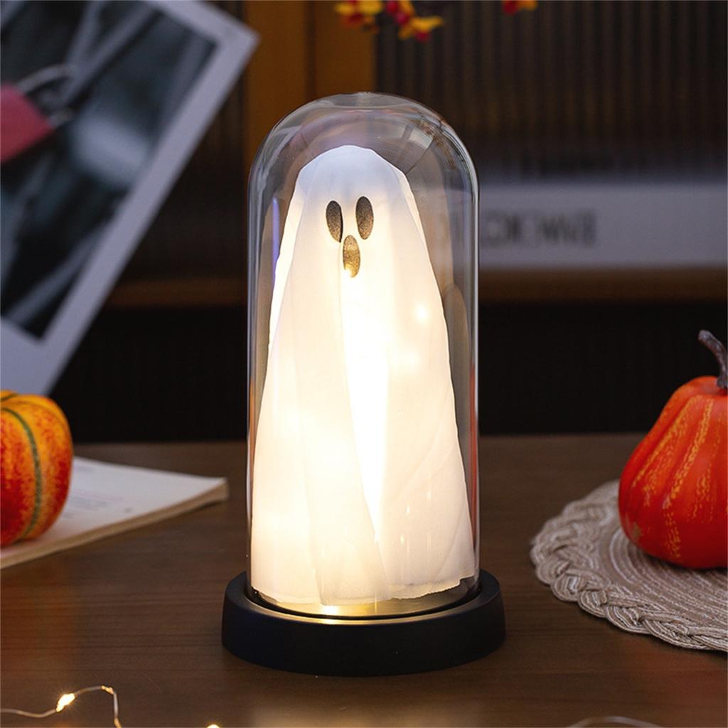 Halloween Decor Halloween Decorations Indoor Light Up  In Cloche Cute  With Light For Home Kitchen Mantel Tabletop Party Decor And Holiday Decor