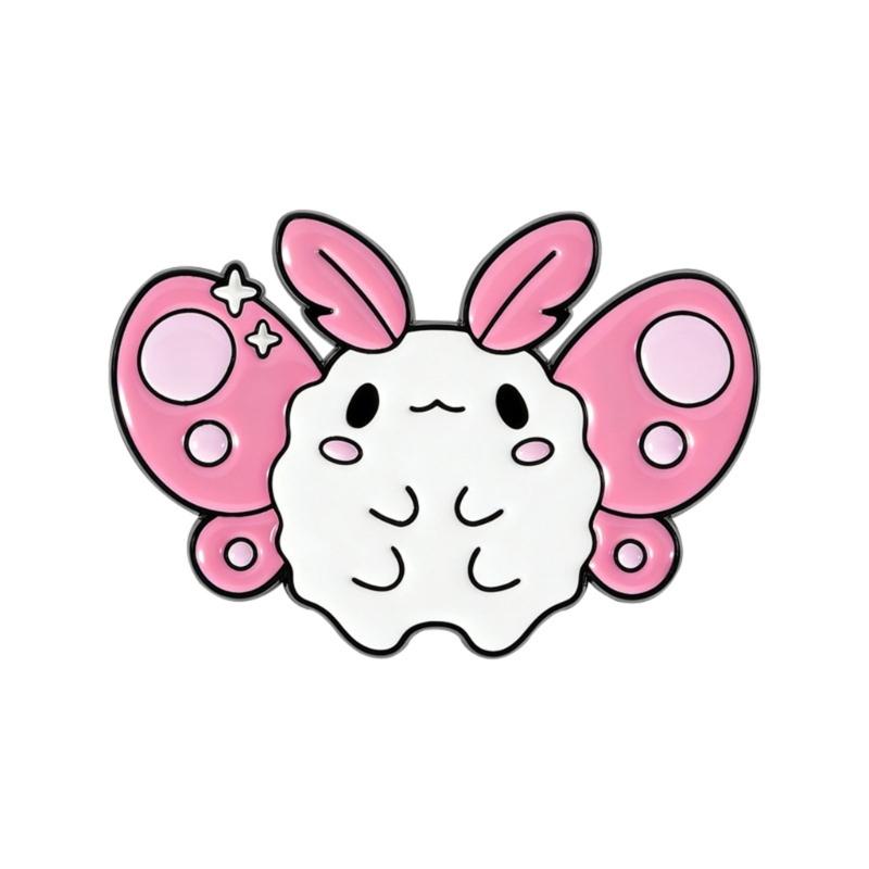 Blue Pink Bat Rabbits Enamel Pin Adorable Jewelry Gift For Friend