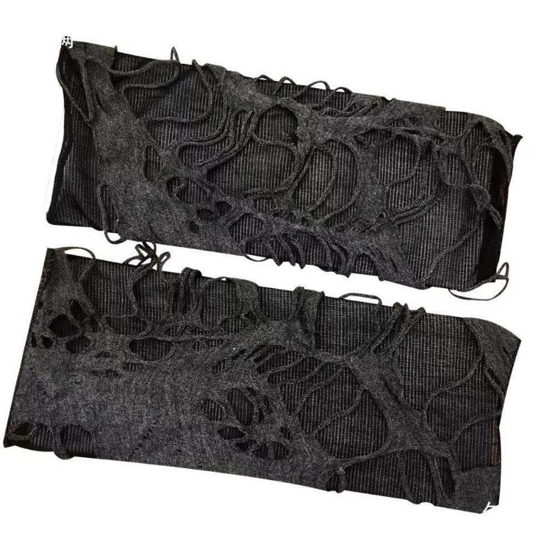 Unisex Gothic Black Gloves Fingerless Long Glove For Women Men Sexy Festival Gloves Mittens Clubwear Dance Accessories