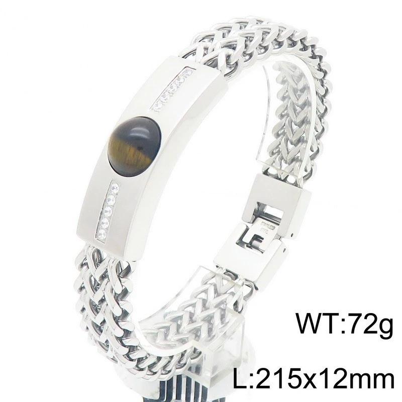 

Hiphop 12MM Width Square Franco Curb Chain Bracelet for Men with CZ Tigereye Stone Luxury Never Fade Gold Color Men s Bracelets 21.5CM
