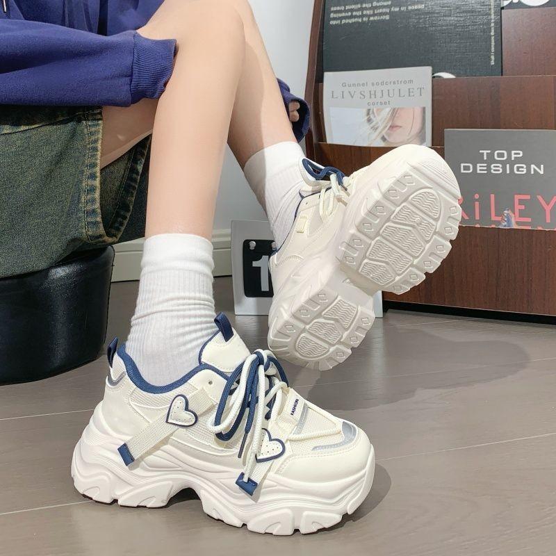 Mesh-Sneaker dünn dicksohlig neu Herbst Student Papa rutschfest Laufschuhe