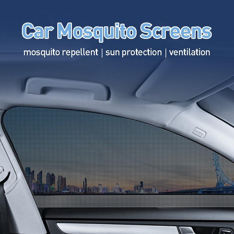 Car Window Screen Door Covers Front/Rear Side Window UV Sunshines Visor Summer Shade Mesh Mosquito Net for Baby Child Camping