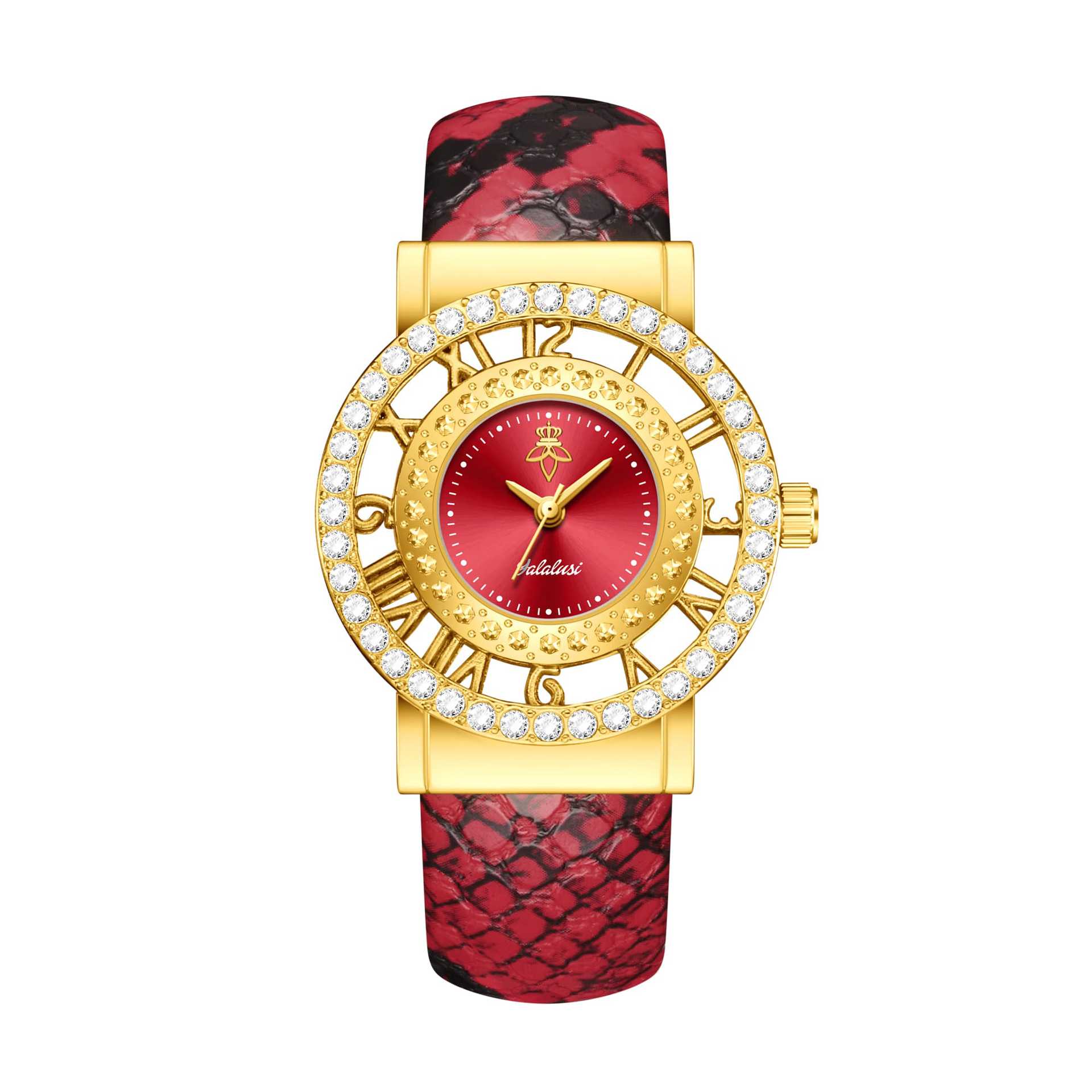 Yalalusi Diamond Snake Strap Women S Watch Hollow Dial Bracelet Women S Watch Light Luxury Business Quartz Watch