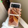 Z Flip 6 4 Make Up Mirror Case Shockproof Corner for Samsung Galaxy Z Flip 4 3 7 Flip4 Flip6 Flip7 Hard Cover Gold