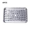 40pieces Aluminum Foil For Outdoor Cooking Disposable Aluminum Foil Barbecue Grilling Trays Safe
