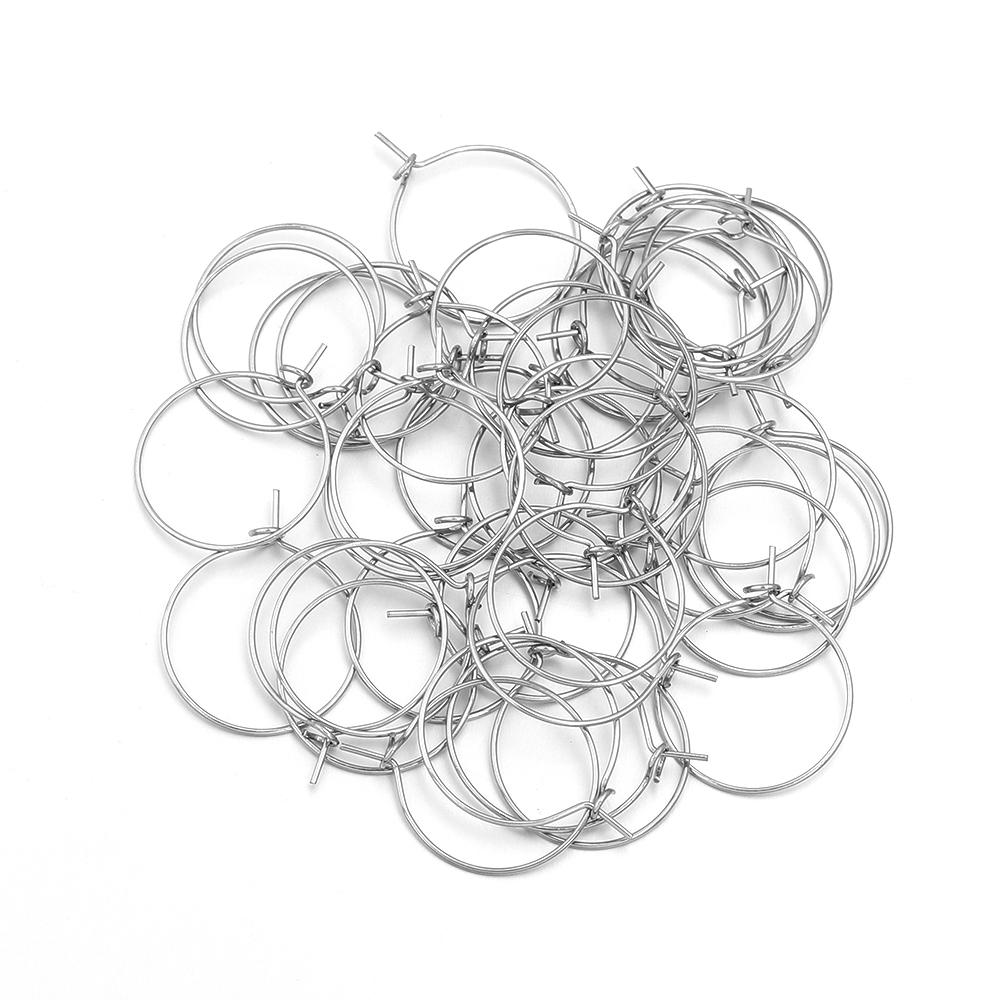 

30pcs 20 25 30 35mm Stainless Steel Hoops Earrings Round Big Circle Ear Wire Hoop Wires For DIY Jewelry Making Earrings Supplies
