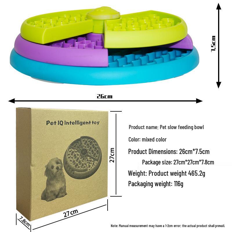 

Triple-Layer Educational Anti-Tip Pet Slow Feeder Bowl 26x7.5CM