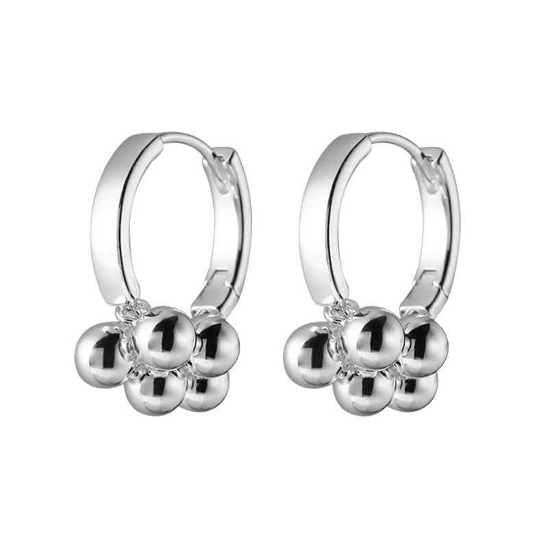 Sterling Grape Cluster Earrings Geometric Dangle Studs Women Fashion OL Minimalist Luxury Jewelry 925 Sterling Silver