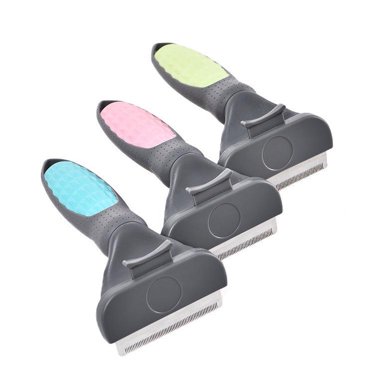 In Stock Press-Type Pet Hair Removal De-Shedding Comb for Cats and Dogs