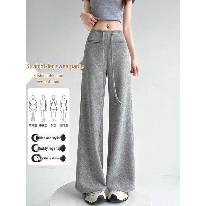 American Gray Slimming Flare Sweatpants 2026: High-Waisted, Drape Casual Sportswear Style