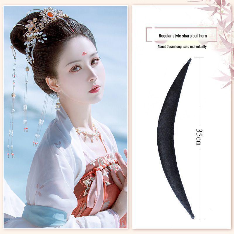 Tang Dynasty Wig Bag: Style-Ready Head-Covering with Side Ties, Hanfu-Inspired Round Hair Roller Pad.