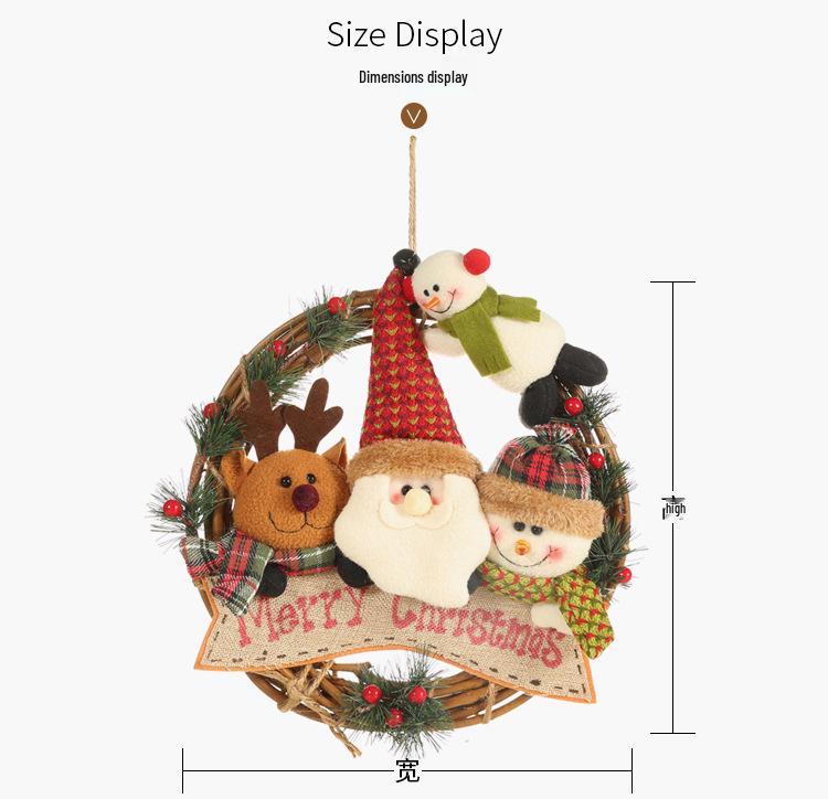 Decorazioni Natalizie Haobei: Ornamenti per Ghirlanda in Rattan: Babbo Natale, Pupazzo di Neve e Renna.