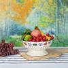 8/12 inches Floral Metal Fruits Plates Wall Mounted Bowl Kitchen Drain Basket for Fruits Table Food Snacks Salad Bowl Tableware
