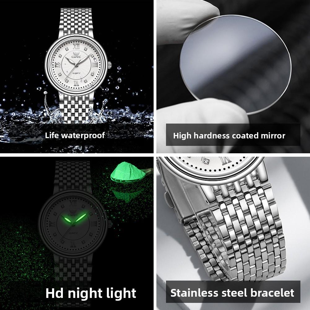 OPK Brand Couple Luminous Diamond Scale Exquisite Inner Shadow Men's and Women's Trend Quartz Watch Men's Steel Belt Waterproof Watch