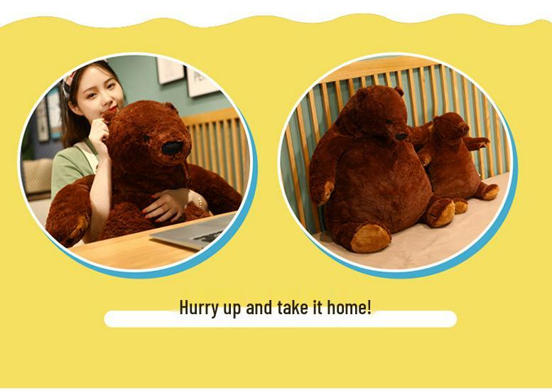 Cute Brown Teddy Bear Hug Pillow Plush Toy - Big Bear Doll Gift