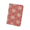 Indenya Pass Case, Thin Deer Leather, Red Base X White Lacquer, Hydrangea Pattern, 2527-13-174