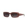 Ray-Ban Logo Arm Injection Molded Irregular Shape Sunglasses Unisex Sunglasses Brown 0RB4395F-6678T3