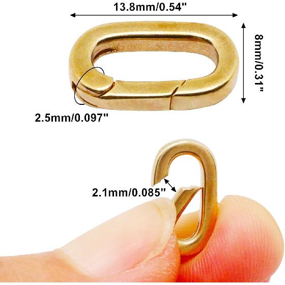 10PCS Jewelry Clasps Clasps for Jewelry Making, 18K Gold Oval Clasp, Necklace Clasps and Closures Spring Ring Clasp, Carabiner Charm Clasp for