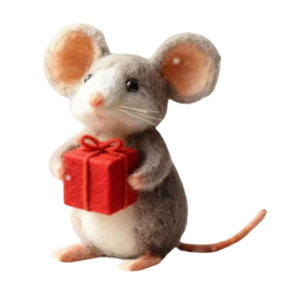 Wool Felt Valentine's Day Felt Mouse Mini Size Valentines Day Decor  Festival Atmosphere