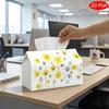 2D Flat, 1pc Tissue Box, Printed On Both Sides, Yellow White Dandelion Tissue Box Holder Modern Multifunctional Napkin Dispenser Compatible with Napki