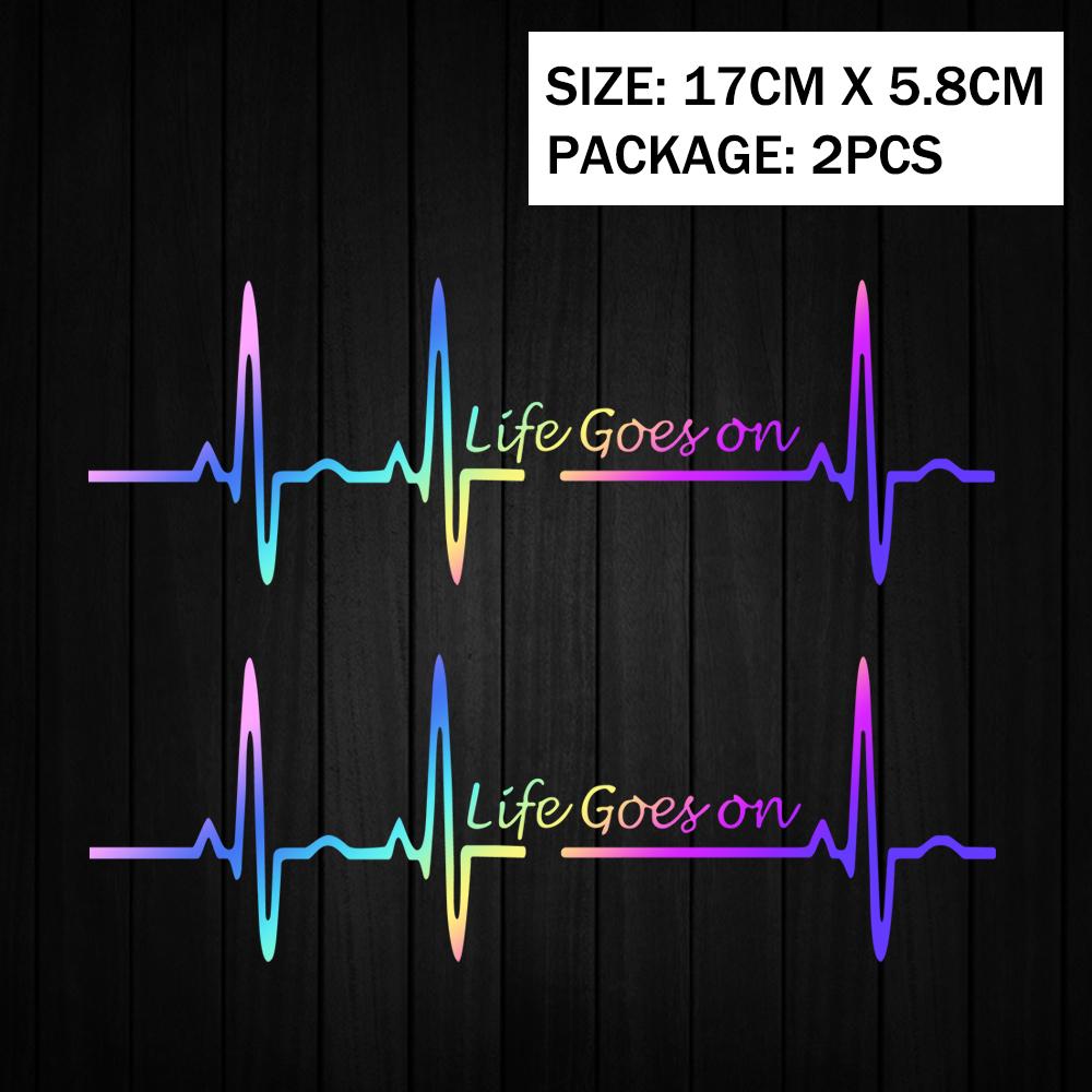 Heart Beat Trackpad Life Goes On Refletor Moto Stickers Motorcycle Scooter Body Fuel Tank Accessories Decals for Honda Vespa