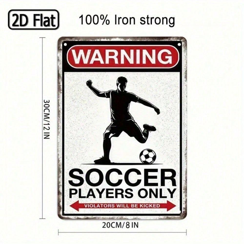 Metal Poster Football 8x12 Inch Flat Black Wall Art Garage Decor