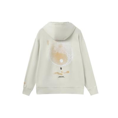 Li Ning Skateboard Series Themen-Print Lockerer Hoodie Unisex Hoodies Weiß AWDR451-3